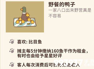 动物餐厅野餐的鸭子