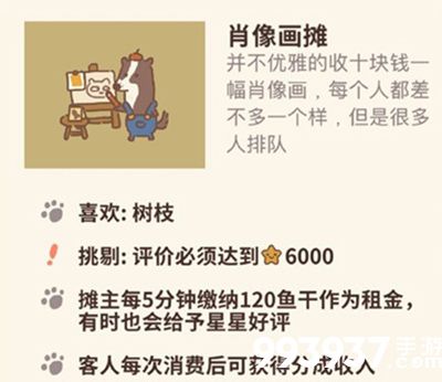 动物餐厅肖像画摊