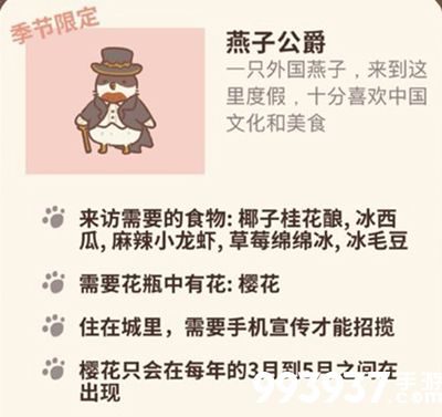 动物餐厅燕子公爵怎么来